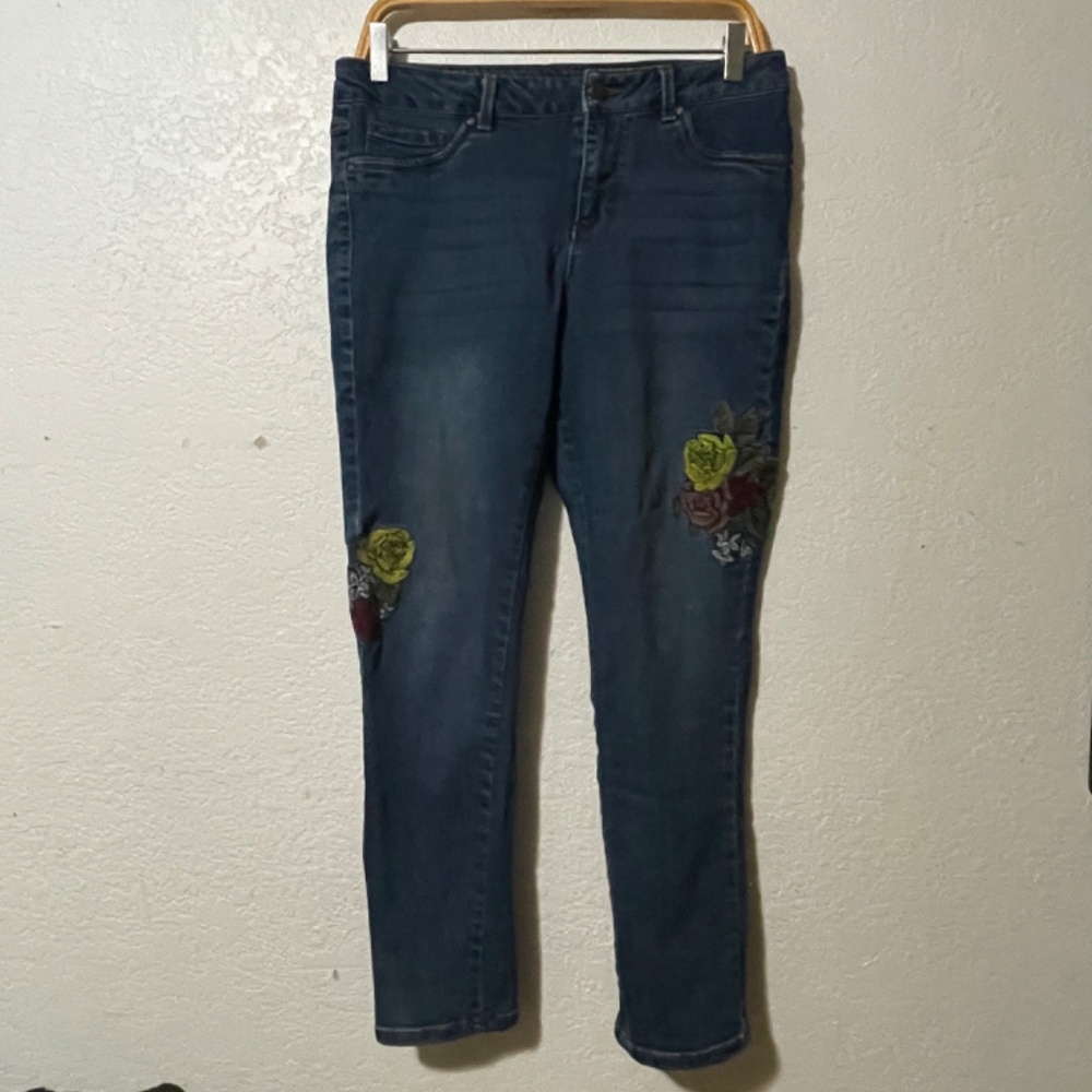 WORKSHOP REPUBLIC CLOTHING BOHO  Modern Fit Embroidered Denim Jeans SZ 6
